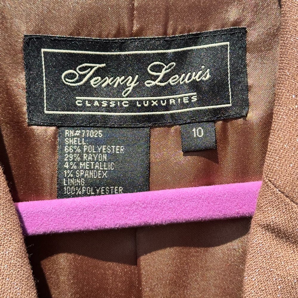 Terry Lewis Classic Luxuries Brown Sparkle Skirt Suit Set - Picture 4 of 9